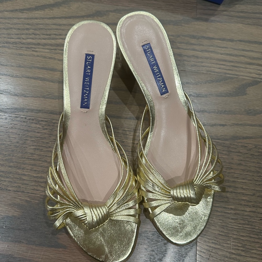 Stuart Weitzman Metallic Gold Heels
